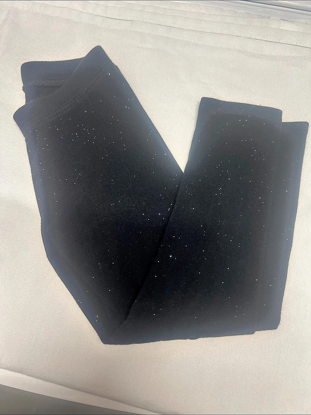 Girls Black Sparkle Leggings